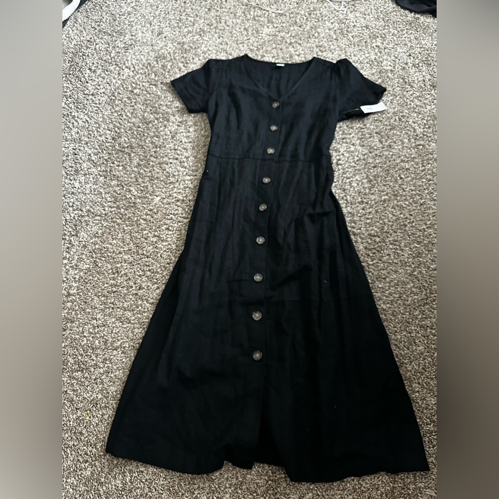 NWT Old Navy Button Down Linen Midi Dress